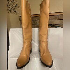 Legres Tan Leather Knee-High Boots